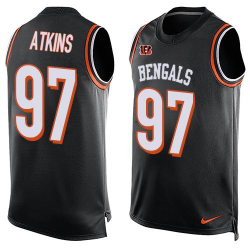 Nike Bengals #97 Geno Atkins Black Team Color Men's Stitched NFL Limited Tank Top Jersey
